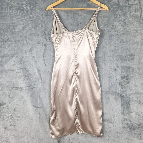 Womens Dress Medium Babydoll Y2K Wrap Ruffle HOCO Dance Coquette Satin Fairy - Picture 8 of 9